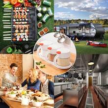 3Pcs/2Pcs Glass Spice Jars With Airtight Lids & Non-Slip Handle, Moisture-Proof Seasoning Containers With Detachable Tray, Condiment Pots For Salt Pepper Sugar BBQ Sauce, Multi-Use Kitchen Organizer For Indoor Cooking & Outdoor Grilling Picnic - 彩色 - 查看 10