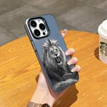 Powerful Realistic Black & White Roaring Lion Design Phone Case, Fits 17 Pro Max, Apple 13, 11, 15, 16 Pro Max, 12 Pro, Unisex, Precise Cutouts For Camera And Buttons, Shockproof - Black - View 5