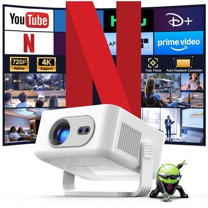 Magcubic 2026 HY300MAX 400ANSI Android 14 Projector Native 720P Support 4K Auto Focus Allwinner H726 Built-In Speaker Compact Portable Design For Home Entertainment Office Gaming