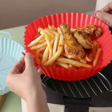 1片/2片装空气炸锅硅胶垫，硅胶耐热不粘烘焙垫，厨房烘焙工具 - 淺藍色 - 查看 9