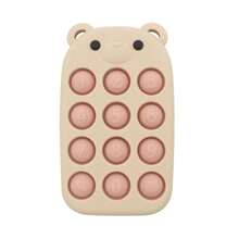 1pc Children's Phone Shaped Teether, Silicone Bear Shaped Button Toy, Silicone Material, Gift For Boys And Girls On Christmas, Halloween, Thanksgiving - Multicolor - View 12