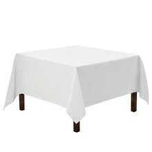 Gee Di Moda Square Tablecloth - 70 X 70 Inch White Table Cloth For Medium Square Or Round Tables - Heavy Duty Washable Fabric - For Buffet Table, Holiday Party, Dinner, Wedding & Ba By Shower - White - View 1