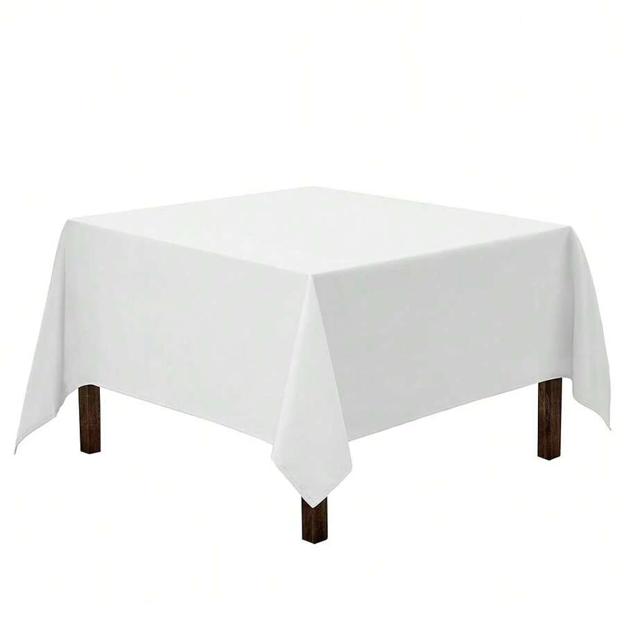 Gee Di Moda Square Tablecloth - 70 X 70 Inch White Table Cloth For Medium Square Or Round Tables - Heavy Duty Washable Fabric - For Buffet Table, Holiday Party, Dinner, Wedding & Ba By Shower - White - View 1