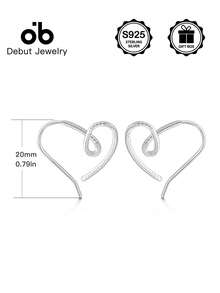 一对S925纯银心形耳环，低过敏性，经典设计，高品质珠宝礼品，适合日常佩戴和派对场合，情人节礼物，附赠礼盒 - 心形耳環 - 查看 11