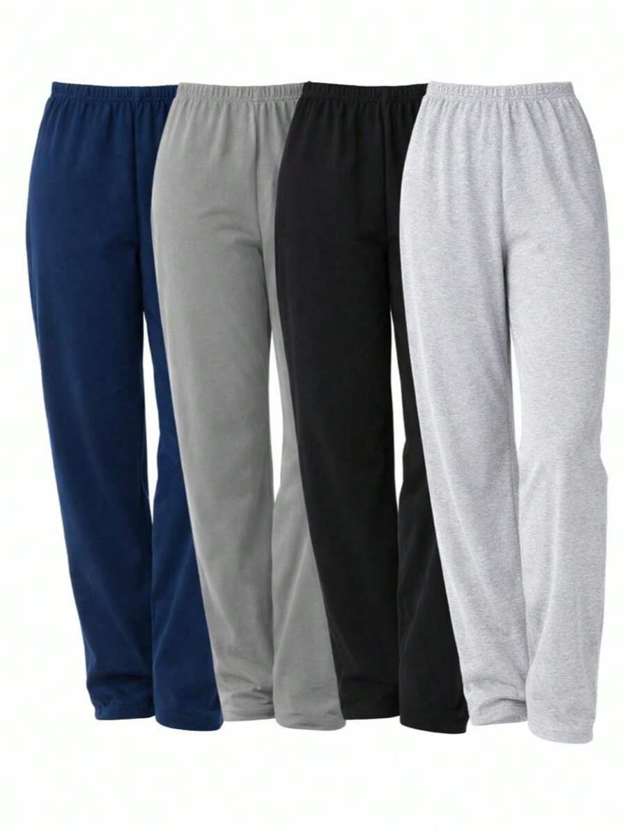 Set Of 4 Adult Pants In 100% Cotton Knit, Sizes S To XL - 彩色 - 查看 1