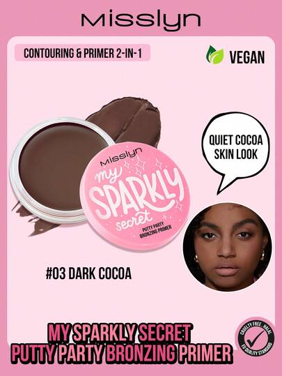  MISSLYN-PUTTY PARTY BRONZING PRIMER, Primer bronzant, Bronzer pâteux lumineux, Léger, Bronzer beurre, Hydratant, Bronzer pour un contour radieux et naturel, Un éclat sculpté et bronzé, Port toute la journée, Longue tenue, Se mélange facilement, Sculpte les joues, Multi-usage, Bronzer visage modelable pour un sculptage sans effort