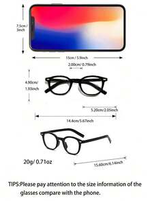 1pc/2pcs High-Quality, High-Definition, Fashionable Non-Prescription Glasses, Suitable For Daily Study And Life Outfit - Clear - View 2