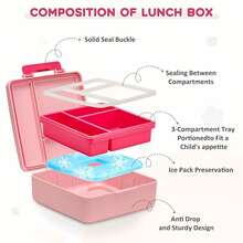 Pawtong Lunch Box Set With Bento Box Container, 17OZ Stainless Steel Food Soup Thermo,  Water Bottle & Portable Insulated Lunch Bag – Leakproof, Hot/Cold Retention For Schoolsss, Travel(Pink-Rainbow) - 粉紅彩虹 - 查看 5