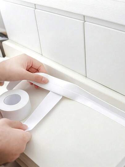 1 Roll 3.8cm Wide Mildew Resistant Sealing Tape, Self-Adhesive Sealing Strip, Waterproof And Mildew-Proof Tile Floor Caulk, Suitable For Bathroom Tub, Toilet, Kitchen Sink, Wall Sealing