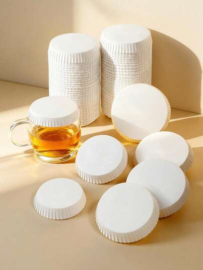 50/100/200pcs Paper Dust-Proof Cup Lids, Hot Drink Cup Covers, Cup Accessories, Suitable For Cafes, Hotels, KTVs, Bars, Coffee Shops