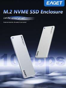 EAGET 6mm NVMe M.2 SSD 外置硬盘盒，支持 10Gbps 输出。仅支持 NVMe 协议，不支持 SATA (NGFF) 协议。采用 USB 3.2 Gen 2 转 NVMe PCI-E 接口，适用于 2230/2242/2260/2280 SSD。 - 銀色 - 查看 2