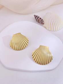 Big Stud Earrings For Women Vintage Gold Statement Chunky Stud Earrings Geometric Lightweight Gold Earrings Floral Heart Flower Round Earrings Stud European American Ins Style Women Spring Jewelry Summer Beach Vacation Bikini Accessories Attractive Clothes, Wedding Dresses Accessories - Versatile JewelryPerfect For Wearing While Swimming, Bathing, Exercising ,Great For Valentines Day, Birthday, Mother Day, And Vacation Surprises. - Multicolor - View 15