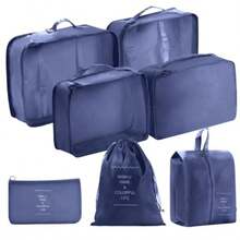 Packing Cubes For Suitcase - 7PCS Luggage Organiser Waterproof Travel Compression Bag Essential Set Navy - Navy - View 5