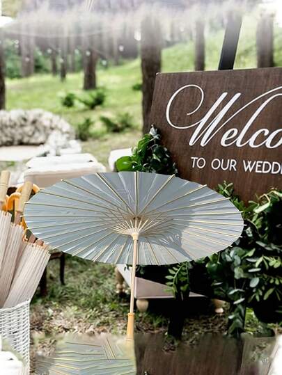 1个DIY彩绘白纸伞 - 创意婚礼装饰摄影道具 - 适用于新娘送礼会、生日派对 - DIY爱好者和派对策划师的绝佳礼物，春夏款，伴娘礼物，室内装饰，卧室装饰，海滩，旅行，男士，女士，度假，海滩装饰