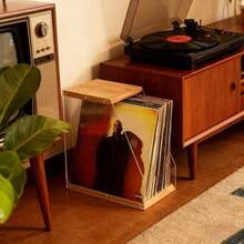 Premium Vinyl Record Storage W/ Clear Acrylic Holder Style Record Holder LP - 原木色 - 查看 5