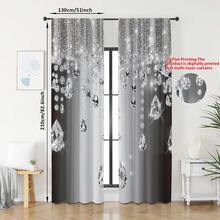 2PCS High-Grade Crystal Pattern Semi-Transparent Dust-Proof Curtains - Modern Minimalist Living Room And Bedroom Suitable For All, Luxury Style - Multicolor - View 11