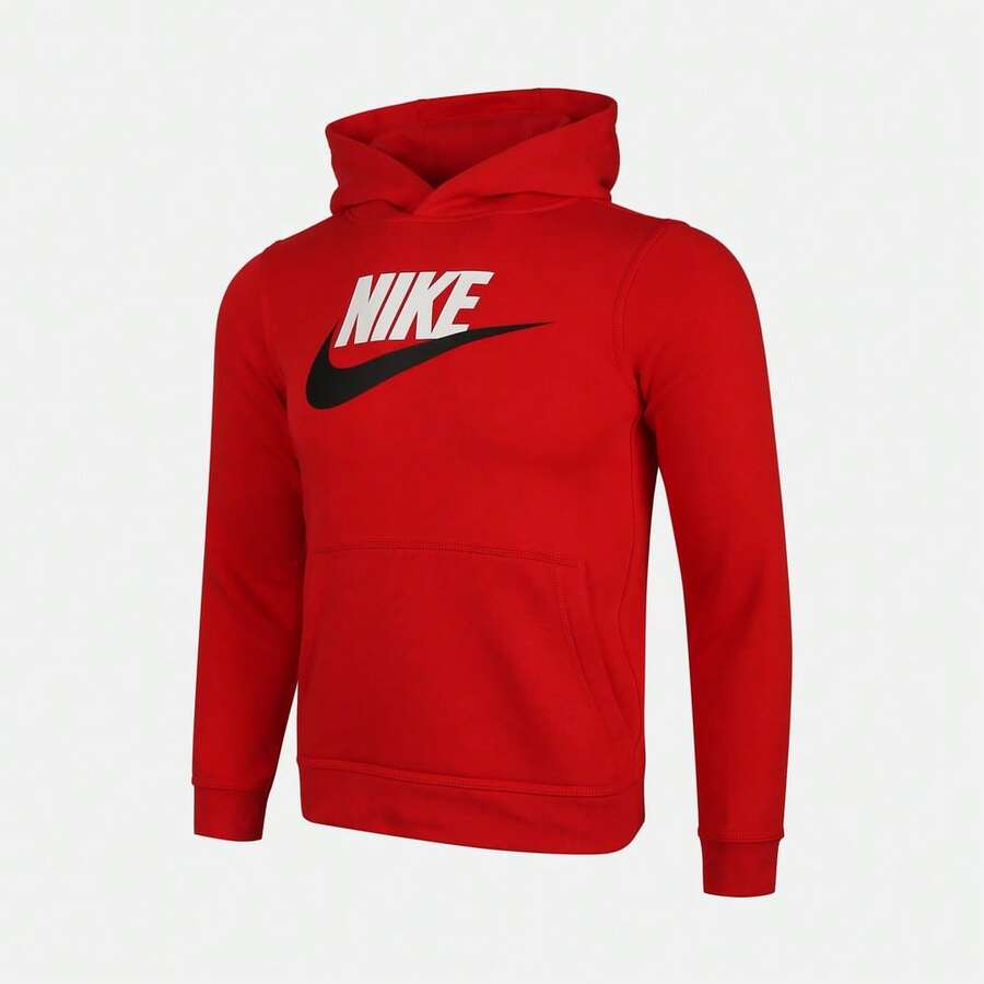 Nike Áo nỉ dệt kim NSW CLUB + HBR PO dành cho nam thiếu niên CJ7861-657 - Đỏ và trắng - Xem 1