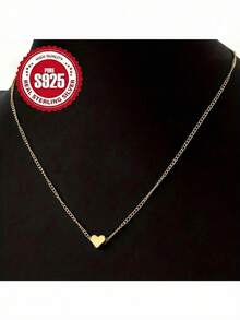 Sterling Silver Heart Pendant Necklace - Hypoallergenic, Minimalist, Lovely Temperament, Versatile Daily Wear Jewelry - Perfect Valentine's Day Party Wedding Gift For Women With Plain Chain - 彩色 - 查看 4