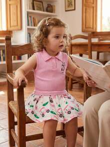 Young Girls Tank Top Co-Ords - Pink - View 6