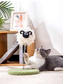 1个休闲趣味可爱创意草地底座弹簧摇摇绵羊奶牛毛绒玩具，适合小型/中型猫狗，耐抓耐咬，互动玩具，可锻炼身体，缓解焦虑，促进感情。 - 彩色 - 查看 5