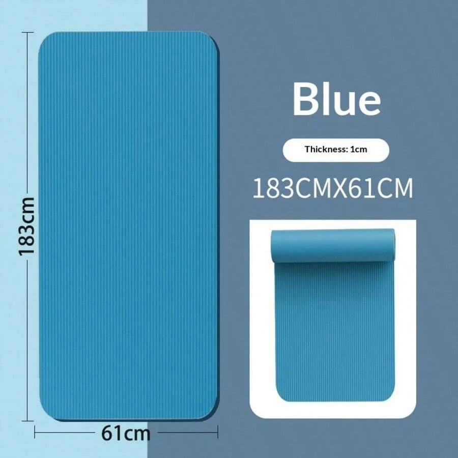 Extra Thick Non Slip Yoga Mat Shock Absorbing Extra Wide Pilates Fitness Workout Mat For Home Gym Women Men - Màu xanh lam - Xem 1