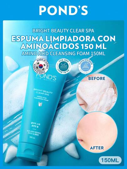  [150ml] | Bendición del Ramadán | Piel radiante después de romper el ayuno | Espuma limpiadora de ácido amino Pond's 150ml | Limpieza suave con ácido amino | Refrescante y humectante | Apto para piel sensible y todo tipo de pieles | Hecho en Corea