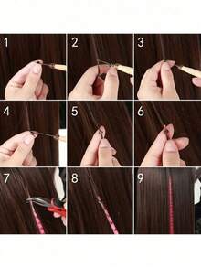 10 Pieces Of Mixed Color Feather Hair Extensions, 16 Inch Rainbow Color, Synthetic Hair Extensions, Hair Bulk Without Weft Colored Feather With Beads And Tools, Used For DIY Sets Of Hair Extensions For Women And Girls, Holiday Parties - Multicolor - View 10