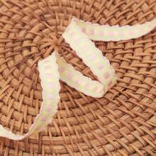 Cinta bordada con encaje y cuadros, accesorios hechos a mano para diademas con moños, ropa, zapatos, sombreros, embalaje de ramos - Multicolor - Ver 21