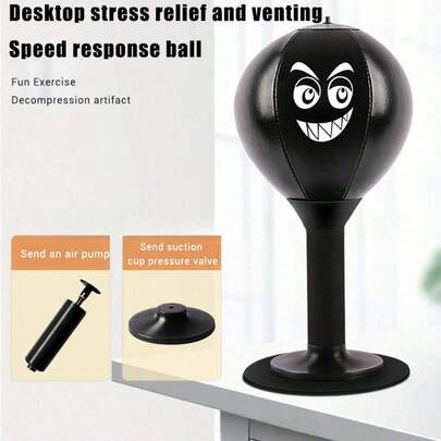 Desktop Punching Speed Ball, Pressure Relief Heavy Duty Desktop Punching Bag With Suction Cup Base And Air Punching Ball, Suitable For Gym-Like Studio Desktop, Floor, Glass, Tile Reflective Training, Boxing Training Tool, Sports Fitness Essential Accessory, Exercise Equipment