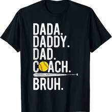 Camiseta vintage con humor familiar de papá, papá, hermano y softbol - Negro-3 - Ver 1