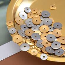 20pcs Stainless Steel Flat Round Spacer Beads, Gold Color, For DIY Jewelry Making Accessories, Bracelets, Necklaces, Jewelry Supplies - Stainless Steel Beads - View 6