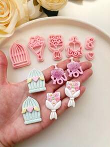 Romantic Flower Bouquet & Bird Cage Polymer Clay Cutting Tool Set, DIY Earrings And Jewelry Pendant Making Craft Tools - TH246 - View 5