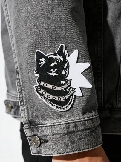 1pc Irregular Punk Cat Embroidered Patch, Gothic Rivet Collar Black Cat Design, Iron-On Or Sew-On, Suitable For DIY Jacket, Hat, Bag - Cool Subculture Outfit Decor, Party & Casual Wear Accessory, Commute & Leisure Clothing & Bag Personalization