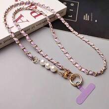 1PC Universal Mobile Phone Case Lanyard For Women, Cross Faux Pearl Collection Chain, Long Neck And Shoulder Strap - Multicolor - View 15