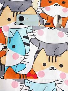 A Household Kitchen Cooking Waterproof Cat Pattern Printed Apron, Suitable For Kitchens, Bathrooms, Homes, And Household Items. Oil And Stain Resistant Apron - Multicolor - View 2
