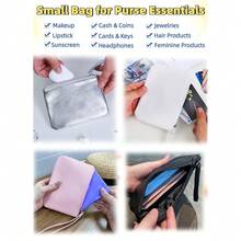 4.5 X 6.5 Clutch Stadium Approved, Leather Coin Purse For Women Wristlet Money Pouches For Cash Car Change With Zipper Lipstick Holder, Extra Small Makeup Bag For Purse Organizer Insert, Red - 紅色 - 查看 5