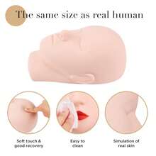 睫毛模型头，硅胶模型头，专业训练模型平头练习用，适用于化妆和睫毛嫁接，或睫毛移植按摩和美容练习 - 彩色 - 查看 9