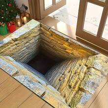 1pc Realistic 2D/3D Optical Illusion Black Hole Crack Floor Mat - Illusion 3D Cave Effect, Durable Easy-Clean Suitable For Indoor/Outdoor Use, Modern Optical Illusion For Home Entrance,,, Bedroom - Low- Fiber Design For Birthday Anniversaries, Valentine's Day, Thanksgiving, Christmas, Halloween, Wedding, New Year Gifts.Ideal Gifts For Her, Him, Family Members, Boyfriends, Girlfriends, Fathers, Mothers, Lovers, Daughters, Sons, Grandfathers, Grandmothers, Friends, Classmates, And Pets.Suitable For Car, Bedroom, Living Room, Office, Bedroom Decor, Indoor And Outdoor Decorative Mat, Fall Decor, Fall Decorations For Home, Christmas Party Theme Mat, Christmas Decor, Office Decoration. - 亮色6 - 查看 6