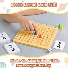 1 Set Montessori Multiplication Board Game, Children's Multiplication Math Board Game, Interactive Math Tabletop Game For Kids 3+ Years Old, Basic Math Skills Educational Toy, Back To School Gift - Multicolor - View 6