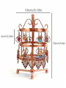 360° Rotating Jewelry Display Stand, Adjustable Metal Rotating Earring Organizer Rack, Vertical Tower Type Rotating Clamp Rack For Hanging And Dangling Earrings, Home Decor For Valentine's Day, Women's Day - Multicolor - View 11