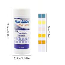 1 botella 50 piezas Tiras reactivas de 5 en 1 para piscina y spa, para probar pH, cloro, bromo, alcalinidad total y dureza total, kit de prueba de agua de piscina, incluye tarjeta de comparación de colores - Múltiples estilos - Ver 3