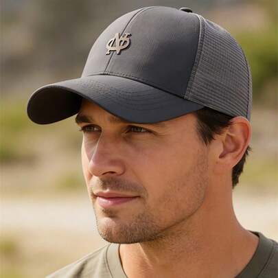 1顶休闲轻便透气网眼帽，男士防晒遮阳帽，适合春夏户外运动