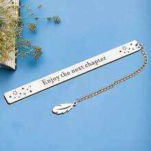 Stainless Steel Bookmark - Elegant Book Clip, Customizable With Text/Name, Bookmark Suitable For Paperback Books And E-Readers, Graduation Gift, Perfect For Book Lovers (Name/Info) - Ideal Reader's Choice Back To School - Square - View 1