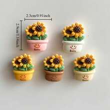 5/10个向日葵冰箱贴，彩色装饰磁贴，个性化冰箱贴纸，适用于厨房、办公室、白板、储物柜、洗碗机、厨房和家居装饰、节日礼物和派对小礼品 - 多色 - 查看 5