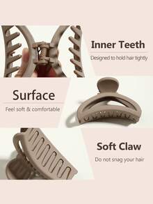 低饱和度防滑发饰套装，多齿夹子可牢固夹住中长发/浓密头发，缎面/毛绒发圈不伤发，适合各种发型/半扎发，包含夹子和多款发圈，适合秋冬通勤/居家造型/闺蜜聚会，是送给朋友生日的实用质感礼物，沙滩发夹。 - 彩色 - 查看 4