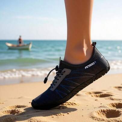 Women's And Men's White Beach/Diving/Snorkeling Shoes, Quick-Drying Water Shoes, Suitable For Outdoor Surfing, Swimming, Yoga, Fitness, Soft Rubber Soles, Non-Slip