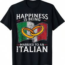 Camiseta de boda italiana, matrimonio italiano, herencia casada - Negro-3 - Ver 1