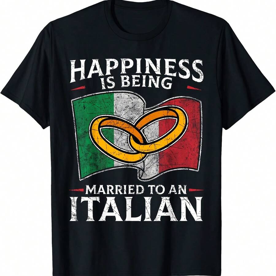 Camiseta de boda italiana, matrimonio italiano, herencia casada - Negro-3 - Ver 1