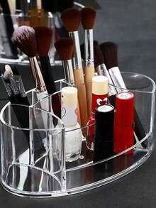 1个360°旋转化妆刷架及化妆品收纳架，桌面梳妆台储物架 - 彩色 - 查看 7