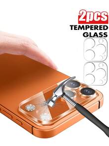 2pcs - Transparent Tempered Glass Camera Lens Protector, Compatible With IPhone 17 Pro Max, 17, 17 Pro, 17 Air, 16 Pro, 16 Pro Max, 16 Plus, 15 Pro Max, 15, 15 Pro, 15 Plus, 14 Pro Max, 14 Pro, 14 Pro Plus, 13 Pro Max, 13 Pro, 12 Pro Max, 12 Pro, 12 Pro, 12 Pro, 11 Series. 9H Hardness, Anti-Explosion And Anti-Scratch, Phone Lens Protective Film. - Clear - View 24